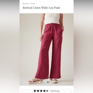 Athleta Retreat Linen Wide Leg Pant